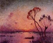 unknow artist Sunset in Briere I oil painting on canvas